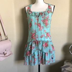 RARE Abercrombie & Fitch Aqua Floral Sun Dress